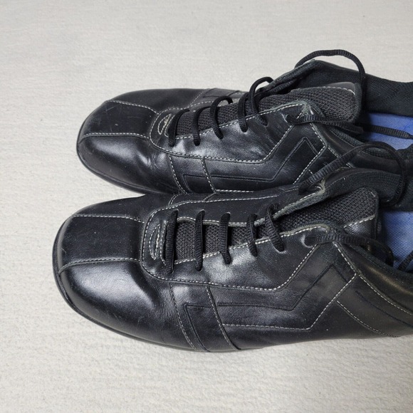 Steve Madden Shoes Mens 12 Baller Black Leather Casual Comfort - Picture 8 of 16